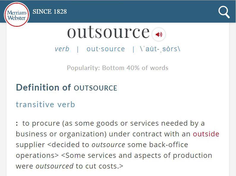 how to define outsource
