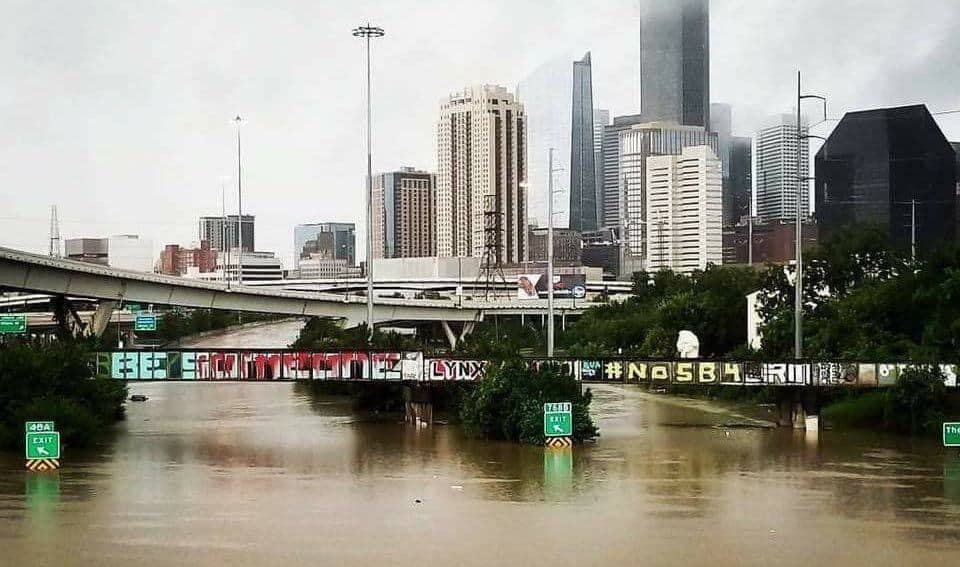 Natural Disaster Downtown Houston Flooding