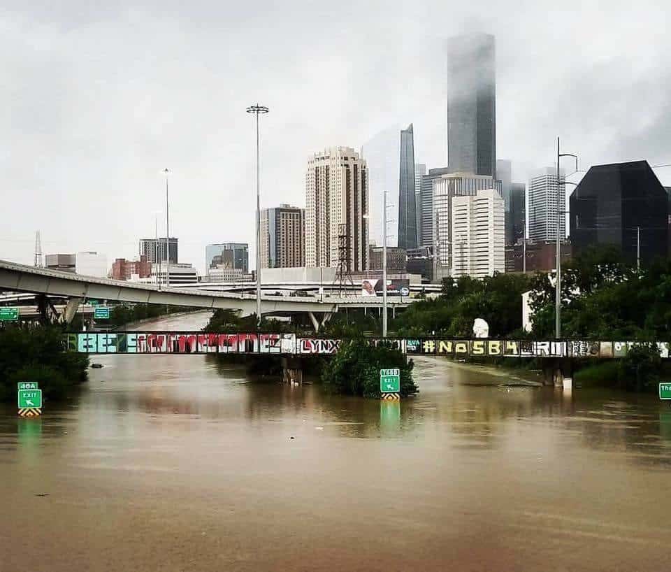 Natural Disaster Downtown Houston Flooding