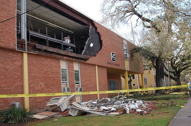Natural disaster strikes: a tornado tore through a new orleans school in 2007
