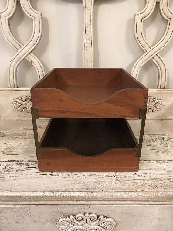 vintage inbox outbox trays