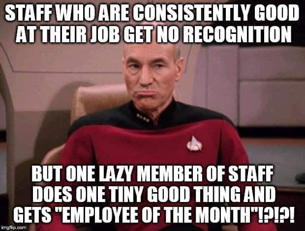 lazy employee rewarded meme