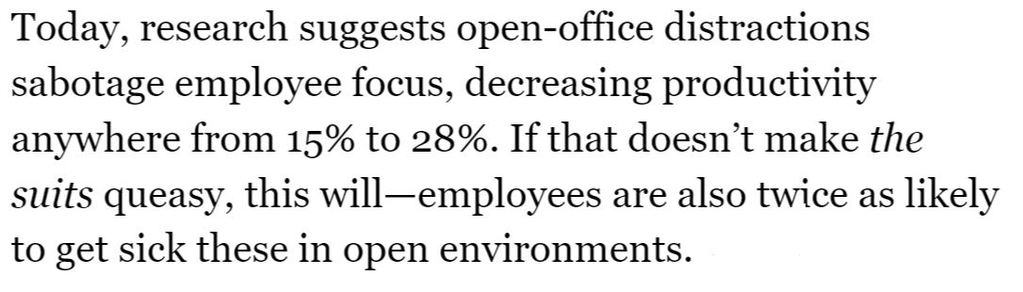 open office increases sick days